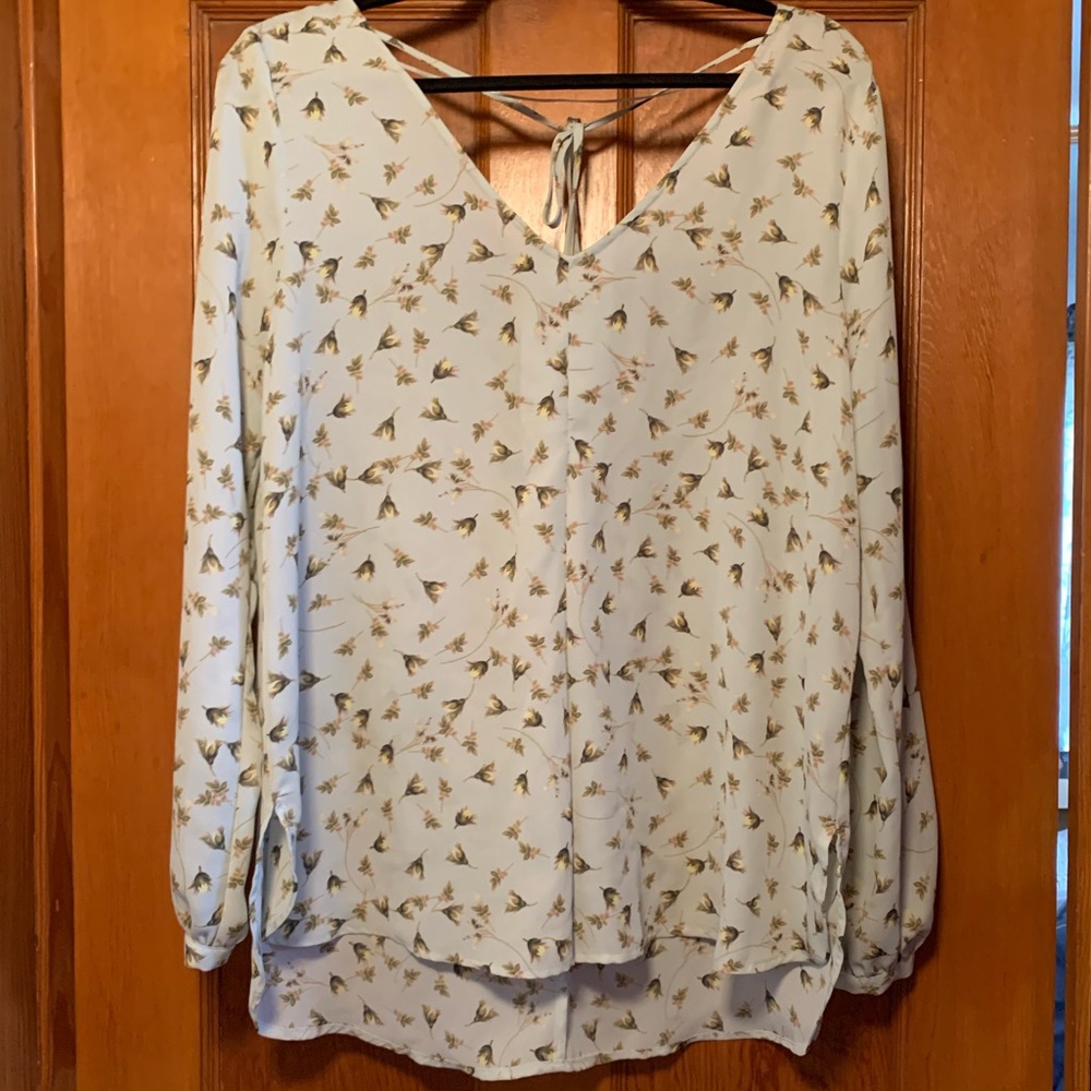 LC Lauren Conrad mint green floral top
